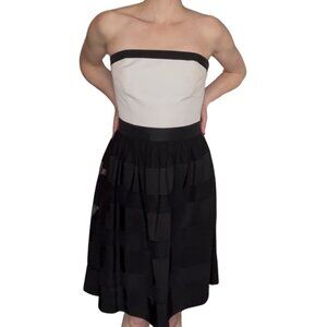 White House Black Market Strapless Color-Block Dress / Size: 0